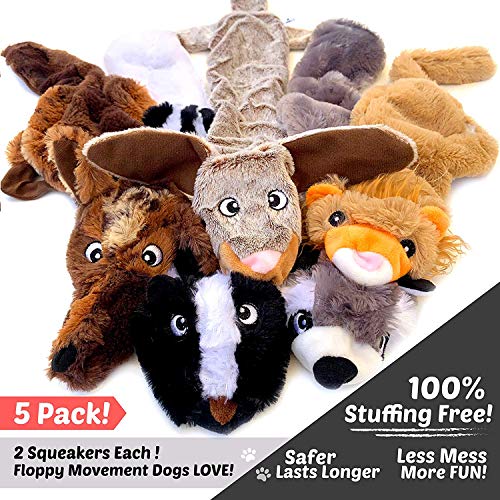 Newthinking Dog Squeaky Toys, No Stuffing Soft Dog Toys, Durable Plush Dog Toys for Small Medium Dog (5 PACK) - Image 3