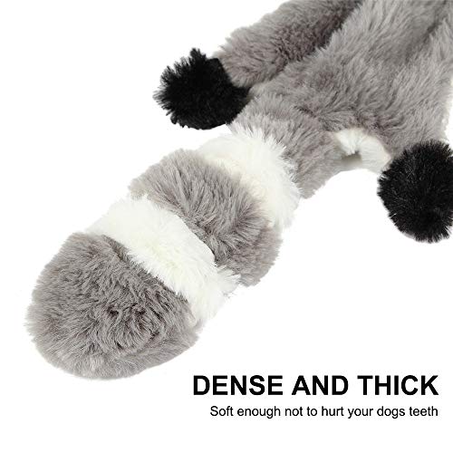 Nollary Dog Squeaky Toys No Stuffing, Soft Squirrel and Raccoon Plush Toys with Squeaker for Dogs Avoid Boredom, 16 inch, Pack of 2 - Image 4