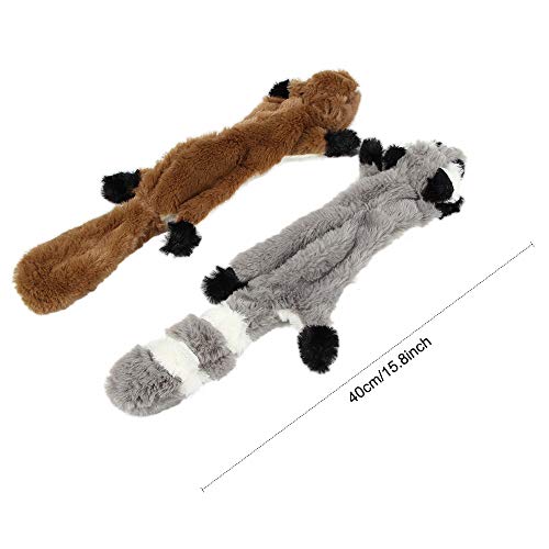 Nollary Dog Squeaky Toys No Stuffing, Soft Squirrel and Raccoon Plush Toys with Squeaker for Dogs Avoid Boredom, 16 inch, Pack of 2 - Image 5