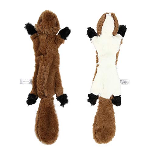 Nollary Dog Squeaky Toys No Stuffing, Soft Squirrel and Raccoon Plush Toys with Squeaker for Dogs Avoid Boredom, 16 inch, Pack of 2 - Image 8