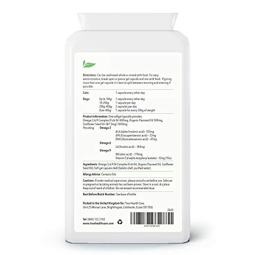 Omega 369 Pet Perfect Omega Fish Oil - for Dogs and Cats - 1000mg 120 Capsules - Daily Omega 3 6 9 Supplement for Pets - Help Maintain Healthy Skin & Coat - Support Immune and Heart Function - Image 3