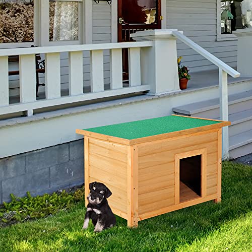 PawHut Wooden Dog Kennel Elevated Dog Pet House w/ Open Top 85W x 58D x 58H cm - Image 3