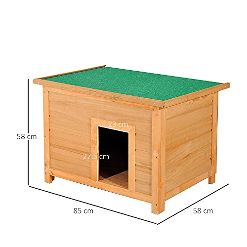 PawHut Wooden Dog Kennel Elevated Dog Pet House w/ Open Top 85W x 58D x 58H cm - Image 4