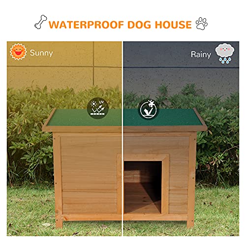PawHut Wooden Dog Kennel Elevated Dog Pet House w/ Open Top 85W x 58D x 58H cm - Image 5