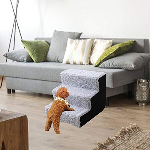 Pet Stairs, 3/4 Steps Dog Stairs Climbing Ladder Sponge Steps High Cat Dog Climb Ladder Environmentally Friendly Sponge Stairs Small Dog Sofa Bed Ladder - Image 4