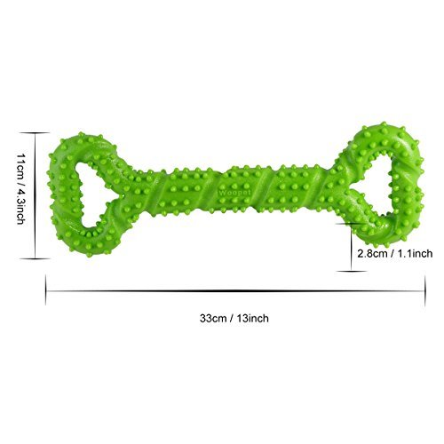 Petyoung Durable Dog Chew Toys 13 Inch Bone Shape for Aggressive Chewers, Interactive Toy for Small Medium and Large Dog with Strong Tug Convex Design Tooth Cleaning (green) - Image 7