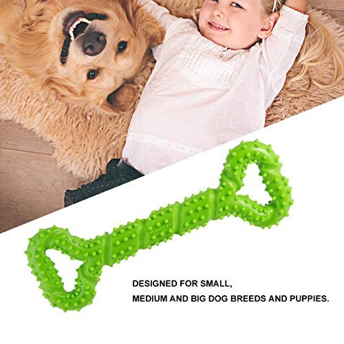 Petyoung Durable Dog Chew Toys 13 Inch Bone Shape for Aggressive Chewers, Interactive Toy for Small Medium and Large Dog with Strong Tug Convex Design Tooth Cleaning (green) - Image 8