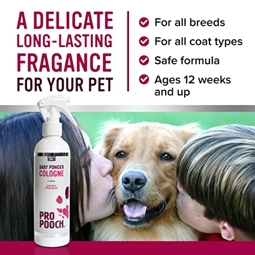 Pro Pooch Dog Perfume Spray - Dog Deodorant Spray & Cologne w/Fresh Baby Powder Scent - Hypoallergenic & Vegan Pet Smell Corrector - 250ml - Image 3