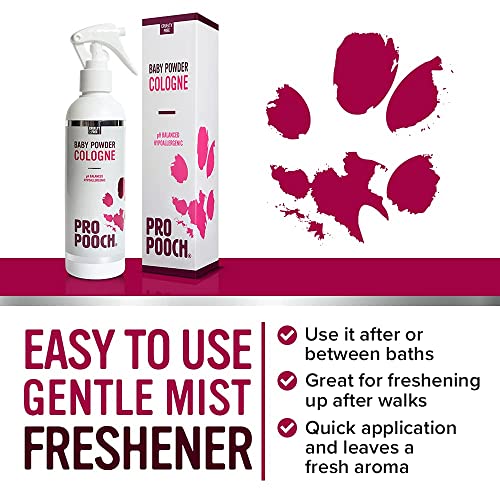 Pro Pooch Dog Perfume Spray - Dog Deodorant Spray & Cologne w/Fresh Baby Powder Scent - Hypoallergenic & Vegan Pet Smell Corrector - 250ml - Image 5