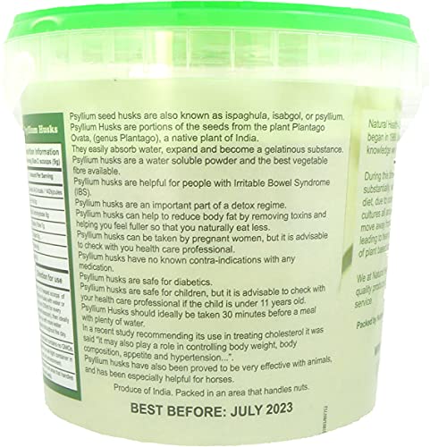 Natural Health 4 Life Vegetable Fibre Psyllium Husks 500 g in Recyclable Tub with Serving Scoop (1 Tub) - Image 4