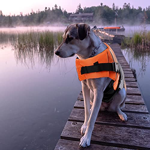 Dog Life Jacket Swimming Vest Lightweight High Reflective Pet Lifesaver with Lift Handle, Leash Ring Orange,XS - Image 6