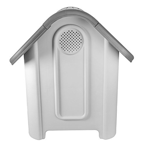 RayGar Plastic Dog Cat Kennel House Weatherproof for Indoor and Outdoor Pet Shelter - Grey - Image 3