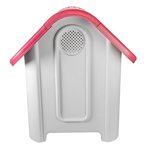 RayGar Plastic Dog Cat Kennel House Weatherproof for Indoor and Outdoor Pet Shelter - Red - Image 3