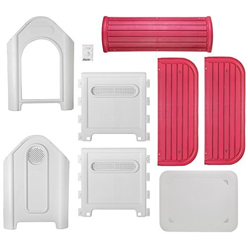 RayGar Plastic Dog Cat Kennel House Weatherproof for Indoor and Outdoor Pet Shelter - Red - Image 5