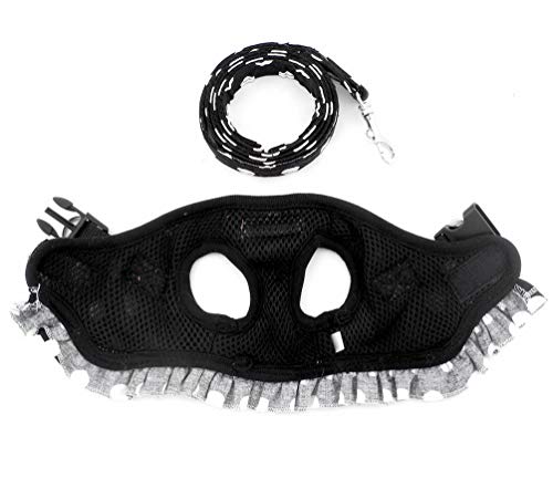 SELMAI Puppy Cat Girl Dog Ruffles Polka Dots Small Dog Vest Harness Lead Set Mesh Padded No Pull - Image 8