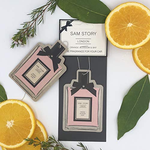 Sam Story London Orange Blossom and Bay Hanging Car Air Fresheners PACK of 2 or 4 - With FREE Extra Car Air Freshener Sample! MADE IN BRITAIN - Image 4