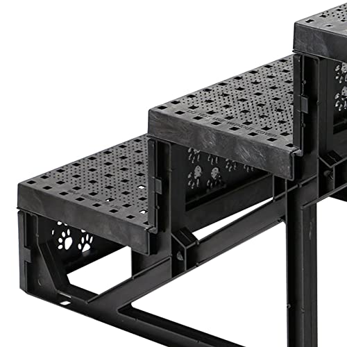 SavingPlus 3 Steps Pet Dog Ladder Soft Stairs Puppy Washable Cover Ramp Grey - Image 6