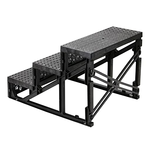 SavingPlus 3 Steps Pet Dog Ladder Soft Stairs Puppy Washable Cover Ramp Grey - Image 7