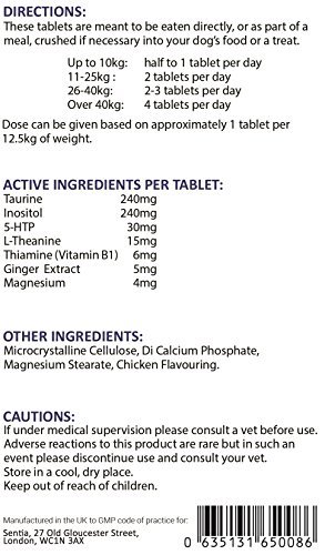 Sentia PetCare PETCALM for dogs - Pet Calming Supplement. Natural Ingredients to Support dogs suffering from Anxiety Stress Nervousness or Hyper Activity. Worried Anxious or Aggressive Behaviour - Image 3