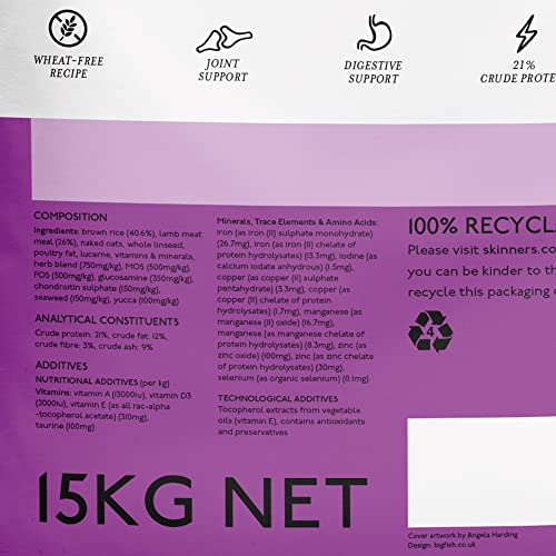 Skinner’s Field & Trial Lamb & Rice – Complete Dry Adult Dog Food, For Active and Energetic Dogs, Sensitive, 15kg - Image 4