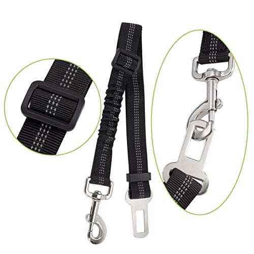 SlowTon Dog Car Harness Seatbelt Set, Pet Vest Harness with Safety Seat Belt for Trip and Daily Use Adjustable Elastic Strap and Multifunction Breathable Fabric Vest in Vehicle for Dogs - Image 6
