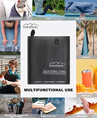 Style Slice Microfibre Towel - Quick dry Lightweight Absorbent Travel Towel for Sports Beach Gym Swimming Camping Hiking Drying Pets - Small Medium Large X-Large XX-Large 200 by 100cm - Image 7
