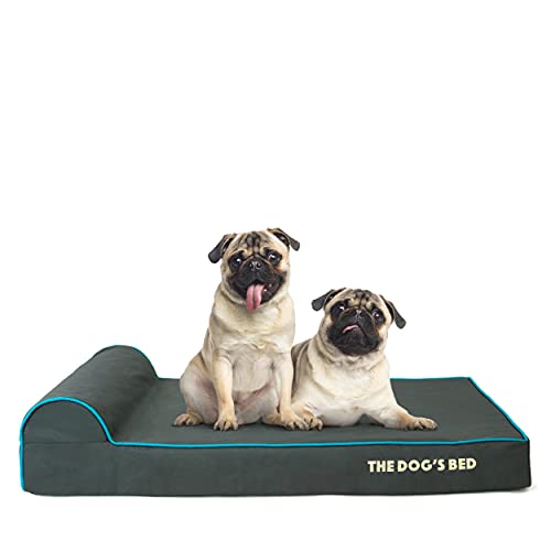 The Dog’s Bed Orthopaedic Dog Bed Large Grey with Blue Trim 101x64x10cm, Waterproof Memory Foam Dog Bed - Image 4