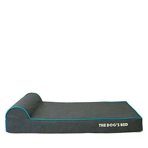 The Dog’s Bed Orthopaedic Dog Bed Large Grey with Blue Trim 101x64x10cm, Waterproof Memory Foam Dog Bed - Image 9