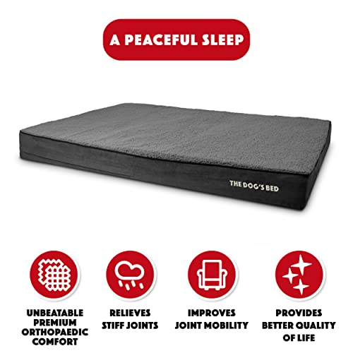 The Dog’s Bed Orthopaedic Dog Bed XXXL Grey Plush 162x111x15cm, Waterproof Memory Foam Dog Bed - Image 3