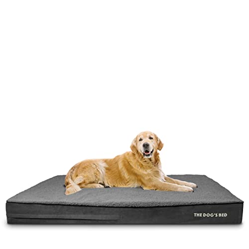 The Dog’s Bed Orthopaedic Dog Bed XXXL Grey Plush 162x111x15cm, Waterproof Memory Foam Dog Bed - Image 4