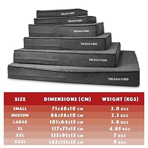 The Dog’s Bed Orthopaedic Dog Bed XXXL Grey Plush 162x111x15cm, Waterproof Memory Foam Dog Bed - Image 5
