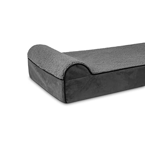 The Dog’s Bed Orthopaedic Headrest Dog Bed Extra Large Grey Plush 117x71x15cm, Waterproof Memory Foam Dog Bed - Image 6