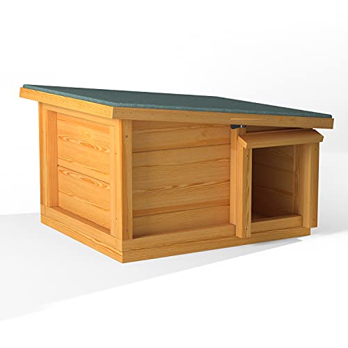 The Hutch Company Hedgehog House and Hibernation Shelter - Predator-Proof Outdoor Habitat, Feeding Station and Home - Felt Roof Cover and Full Wood Flooring - Best Pet Garden Hedgehogs Wooden Houses - Image 5