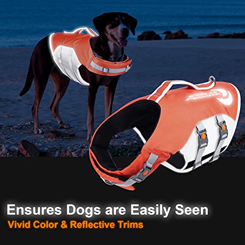 ThinkPet Dog Life Jacket Small Reflective Lifesaver with Rescue Handle Adjustable Floating Vest High Buoyancy Aid Dog Vest X-Small Orange - Image 5