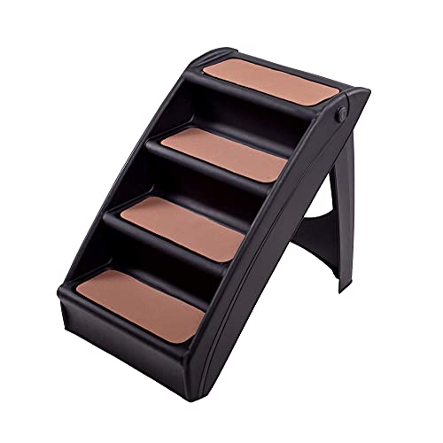 UPP Folding Dog Ramp for Pets up to 30 kg I Dog Steps with Anti Slip Treads I Foldable Pet Aid On Entry & Exit Stairs for Easy Transportation I 38 x 50 x 58 cm (Black) - Image 3
