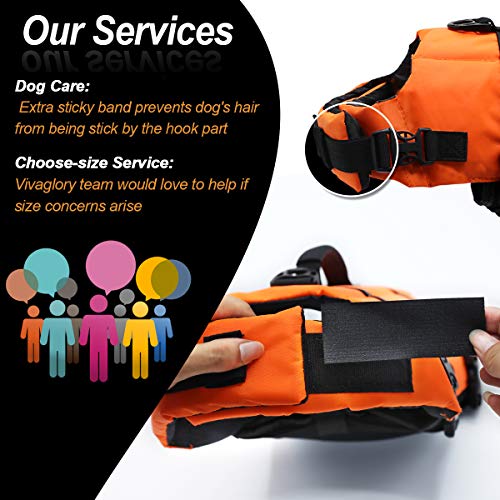 VIVAGLORY Ripstop Dog Life Jacket for Small Medium Large Dogs Boating, Dog Swimming Vest with Enhanced Buoyancy & Visibility, Bright Orange - Image 7