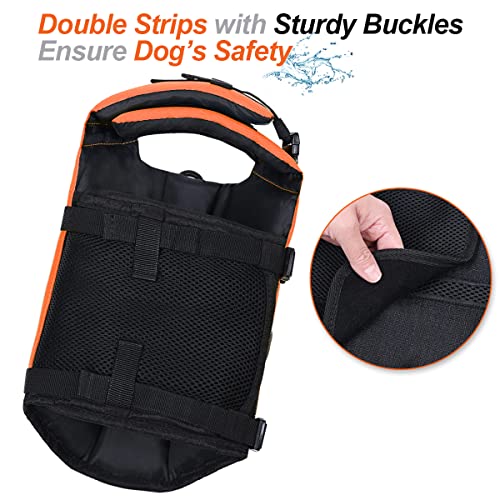 VIVAGLORY Dog Life Jacket with Removable Front Float, Life Vest with Reflective Trims & Extra Padding for Swimming & Boating, Small, Bright Orange - Image 5