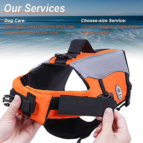 VIVAGLORY Dog Life Jacket with Removable Front Float, Life Vest with Reflective Trims & Extra Padding for Swimming & Boating, Small, Bright Orange - Image 7