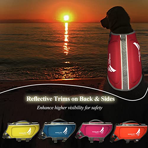 VIVAGLORY Lightweight Dog Life Jacket, Pet Life Preserver Life Vest Skin-Friendly Neoprene for Small Dogs with D-ring and Quick Release Buckle, Red - Image 7