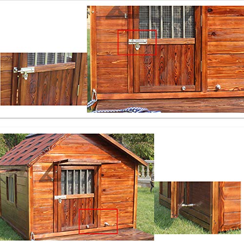 XBSD Solid Wood Dog Houses, Outdoor Weather-Resistant Log Cabin, Home Pet Furniture,Weather Waterproof Pet Kennel Natural Wooden Dog House - Image 5