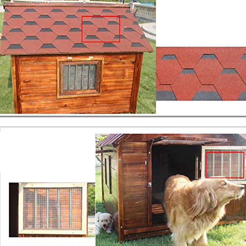 XBSD Solid Wood Dog Houses, Outdoor Weather-Resistant Log Cabin, Home Pet Furniture,Weather Waterproof Pet Kennel Natural Wooden Dog House - Image 6