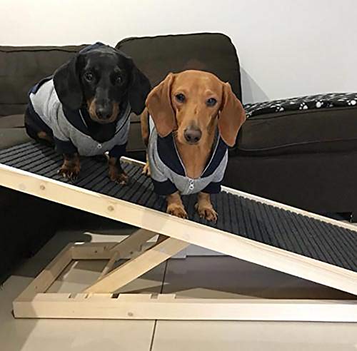 XEMQENER Solid Wooden Pet Ramp Car Dog Ladder - Height Adjustable with Non-slip Carpet Safety Pets Ladder - Image 5