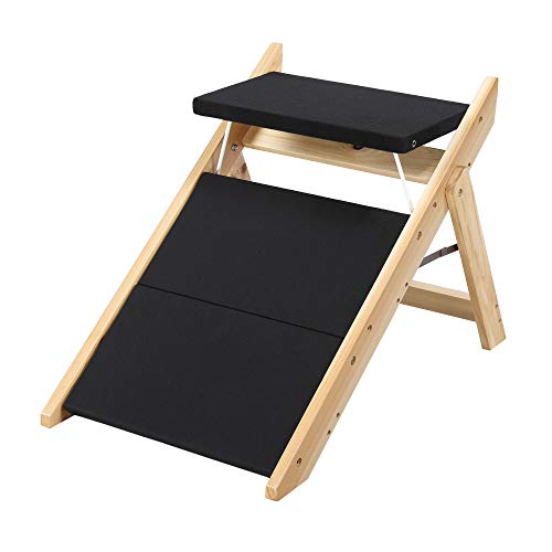 Yaheetech 2-in-1 Folding Pet Stairs Steps Ramp for Large/Small Dogs/Cats Wooden 3 Steps Pet Access Stairs/Ladders - Image 7