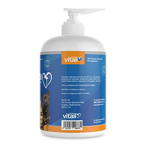 Zipvit Salmon Oil for Dogs 1 Litre, 100% Pure Scottish Salmon Oil. Natural Omega 3, 6 & 9 Supplement for Dogs and Cats. Supports Healthy Coat and Skin and Maintains Joint and Brain Health. - Image 4