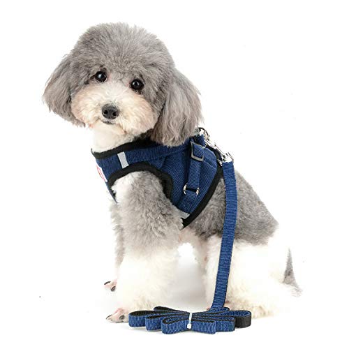 Zunea Small Dog Harness and Lead Sets No Pull Adjustable Reflective Step-in Soft Mesh Corduroy Vest Harnesses for Boy Girl Pet Dogs Puppy Chihuahua Cats - Image 3