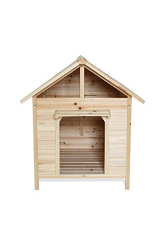 dibea DH10014 Wooden Dog House Kennel in Mixed Brown - Image 3