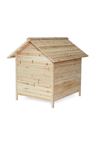 dibea DH10014 Wooden Dog House Kennel in Mixed Brown - Image 4