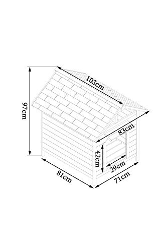 dibea DH10014 Wooden Dog House Kennel in Mixed Brown - Image 7