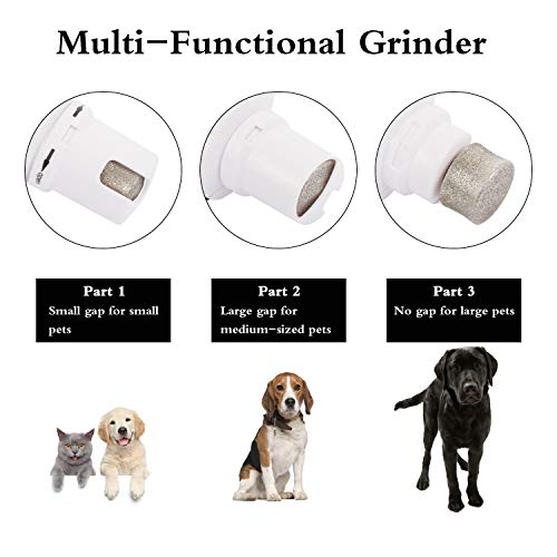 Pecute Dog Nail Grinders, 50 DB Ultra Quiet Electric Nail File With 2 Speeds Fast Clipping, Quick USB Charging, Long Working Time Pet Claw Trimmers for Small to Medium Dogs Cats(White) - Image 4
