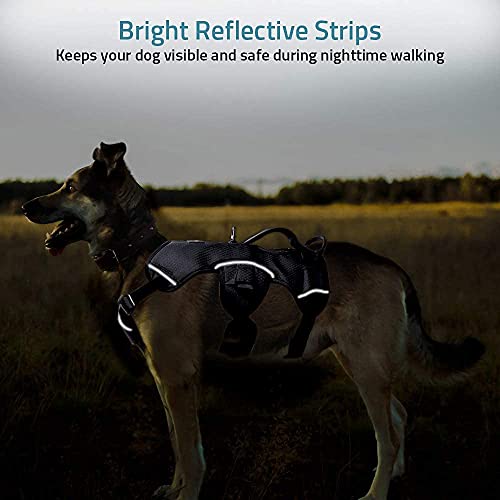rabbitgoo Escape-Proof Dog Harness Medium with Large Handle, Anti-Pull Reflective Working Service Dog Harness, Breathable Pets Vest, Adjustable Lift Support Body Harness Large Dogs Outdoor, L, Black - Image 7